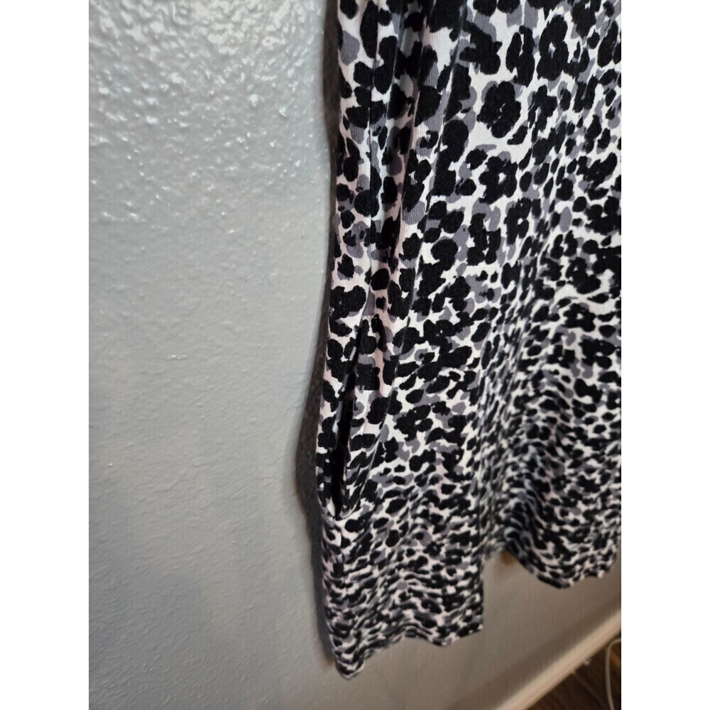 Ellen Tracy Women's Pima Cotton Triumph Gray Animal Print Dress Size Large - Picture 2 of 8